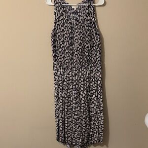 Maison Jules Black and White Floral Midi Dress